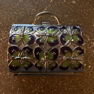 Judith Leiber silver butterfly pill box Neiman’s🥀